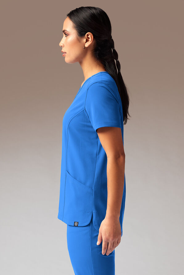 Hypothesis Meta-Base 2 Women&rsquo;s 2-Pocket V-Neck Scrub Top - Royal - 3