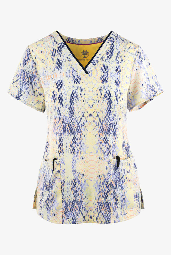 Healing Hands Premiere 3Pocket STRETCH Print Top, Print Scrubs