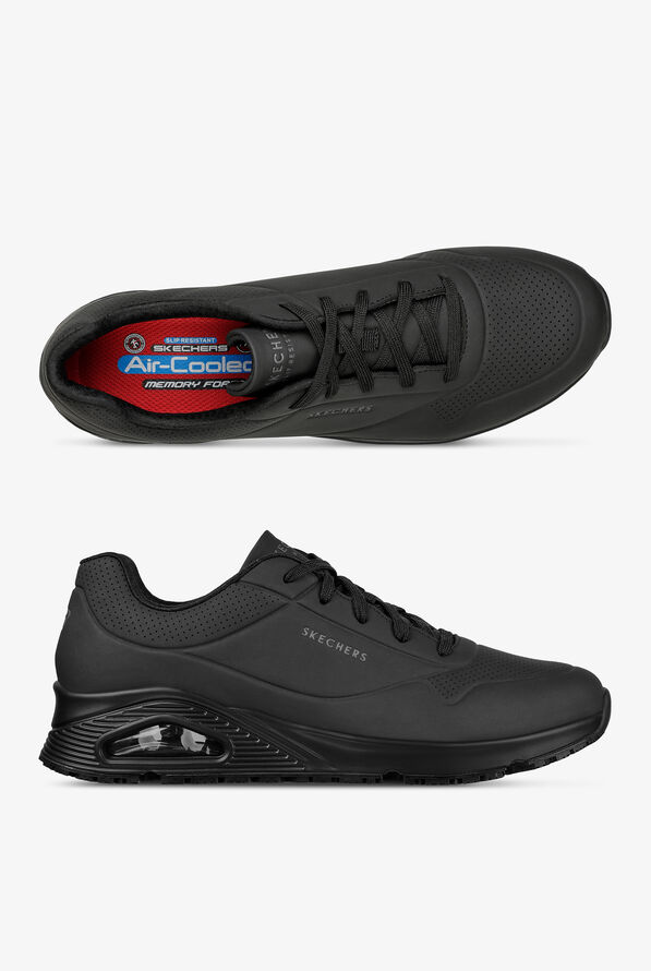 Skechers Work Men's Uno Sutal w/ Skech-Air Athletic Lace Up Shoes - Black - 1