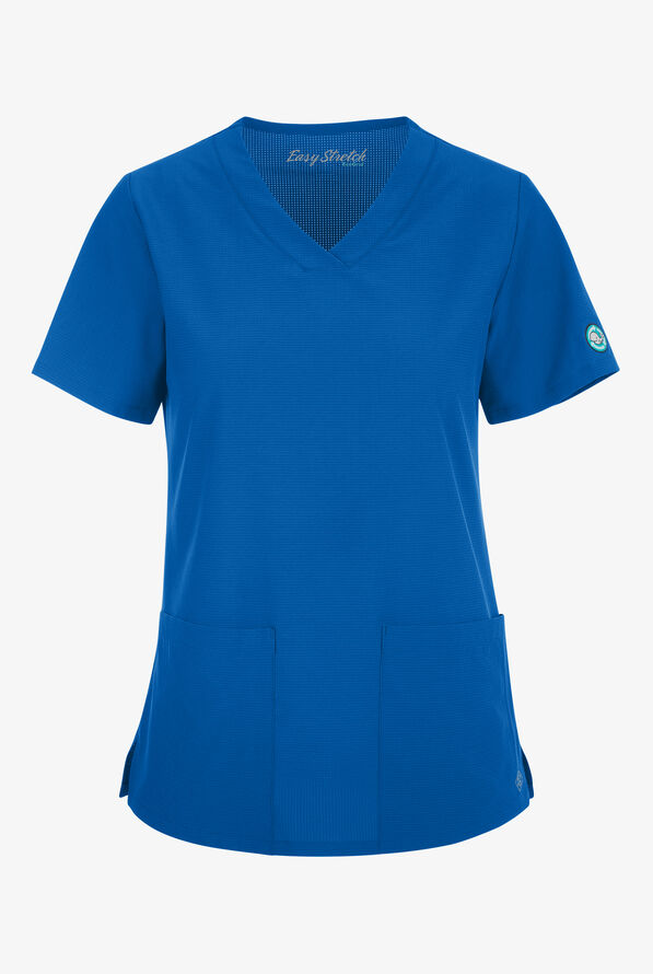 Easy Stretch EcoGrid Alana Women's 3-Pocket Scrub Top - Royal - 1