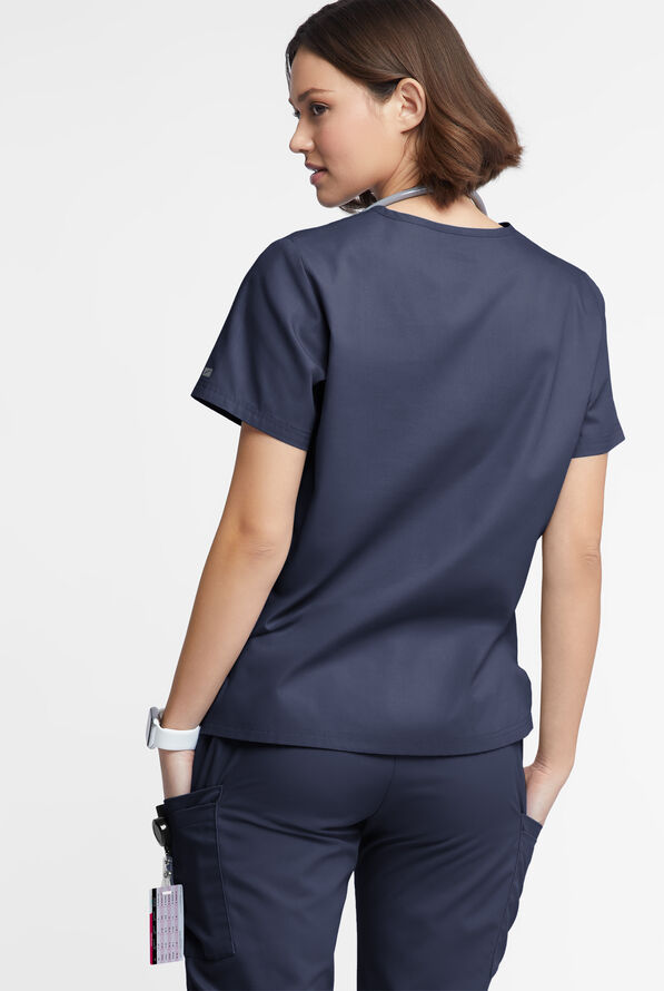 Butter-Soft Originals Women's 2-Pocket V-Neck Scrub Top - Navy - 3