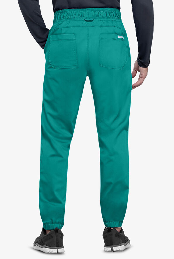 Cherokee Workwear Revolution Men's 5-Pocket STRETCH Jogger Scrub Pants - Teal - 2