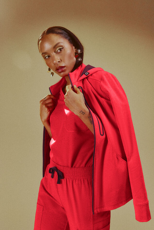 Chaqueta m&eacute;dica Hypothesis Super-Dermal con cremallera y m&uacute;ltiples bolsillos para mujer - Pewter/Jet Black - 8