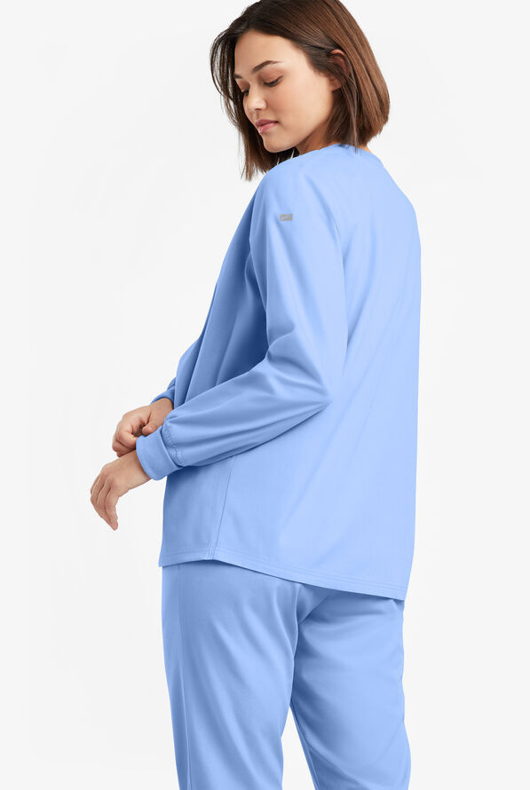 Chaqueta m&eacute;dica abrigada Butter-Soft Originals con 3 bolsillos para mujer - Ceil Blue - 4