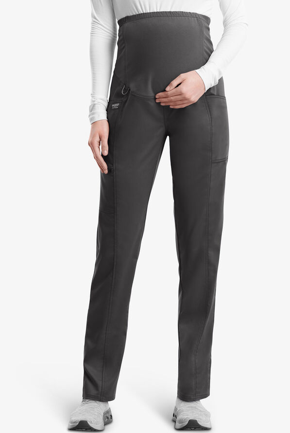 Cherokee Workwear Revolution Women's 3-Pocket STRETCH Maternity Scrub Pants - Pewter - 1