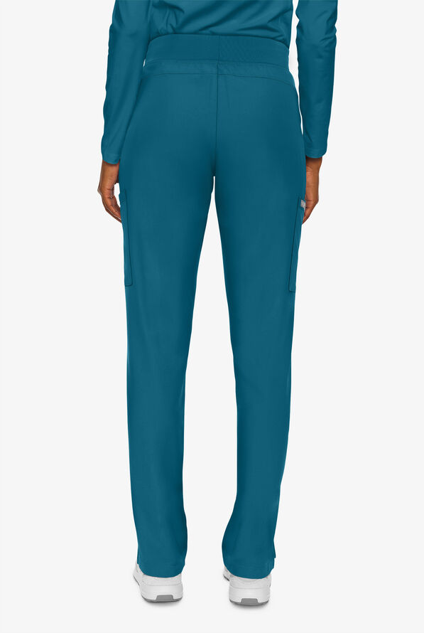 Med Couture Insight Women's 4-Pocket Zipper Cargo Pocket Scrub Pants - Caribbean Blue - 4