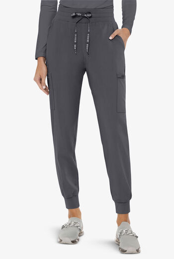 Med Couture Touch Women's 6-Pocket STRETCH High Waisted Double Cargo Jogger Scrub Pants