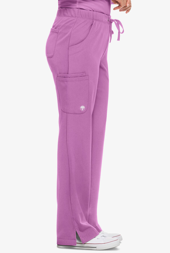 HH Works by Healing Hands Rebecca Women's 6-Pocket STRETCH Drawstring Waist Cargo Scrub Pants - Meta Mauve - 3