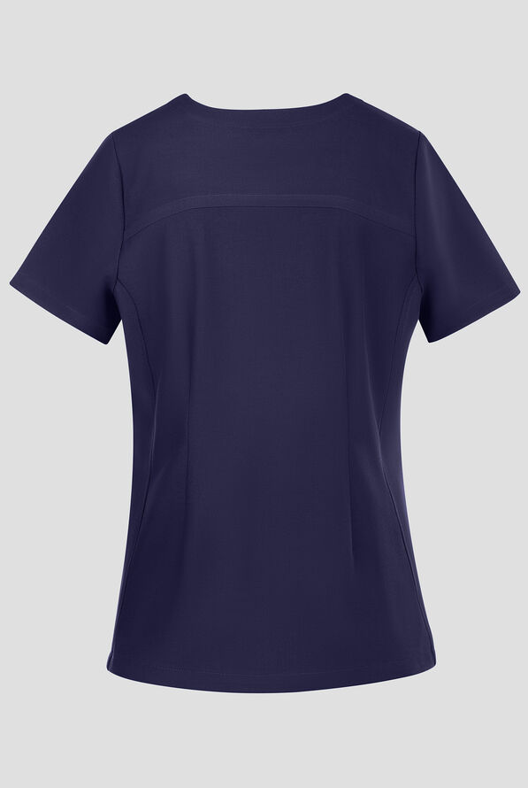 Healing Hands Quest Briana Women's 3-Pocket STRETCH Y-Neck Scrub Top - Navy - 2