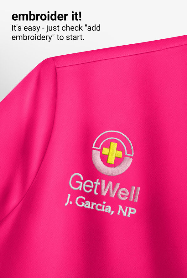 HH Works by Healing Hands Monica Women's 4-Pocket STRETCH V-Neck Scrub Top - Carnation Pink - 5