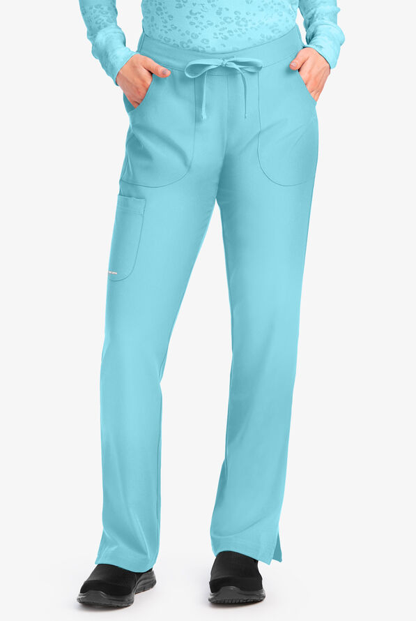 Skechers by Barco Reliance Women's 3-Pocket STRETCH Cargo Drawstring Scrub Pants - Poolside Blue - 1