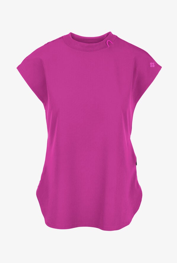 Blusa m&eacute;dica Med Couture Amp STRETCH con cuello redondo y 2 bolsillos para mujer - Plum Royale - 1