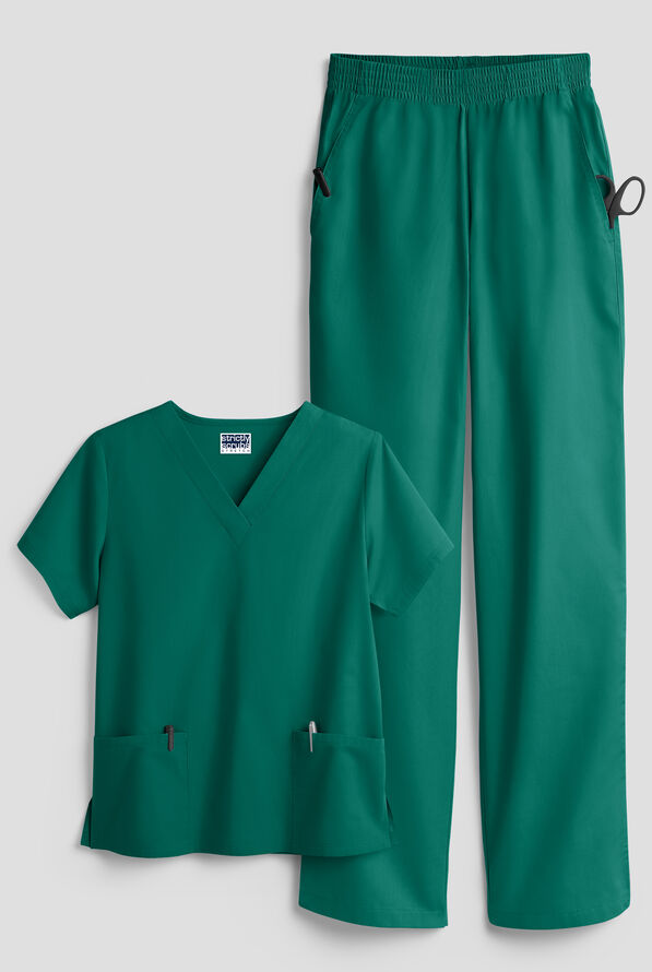 Strictly Scrubs Women's 4-Pocket Scrub Set - Hunter - 1