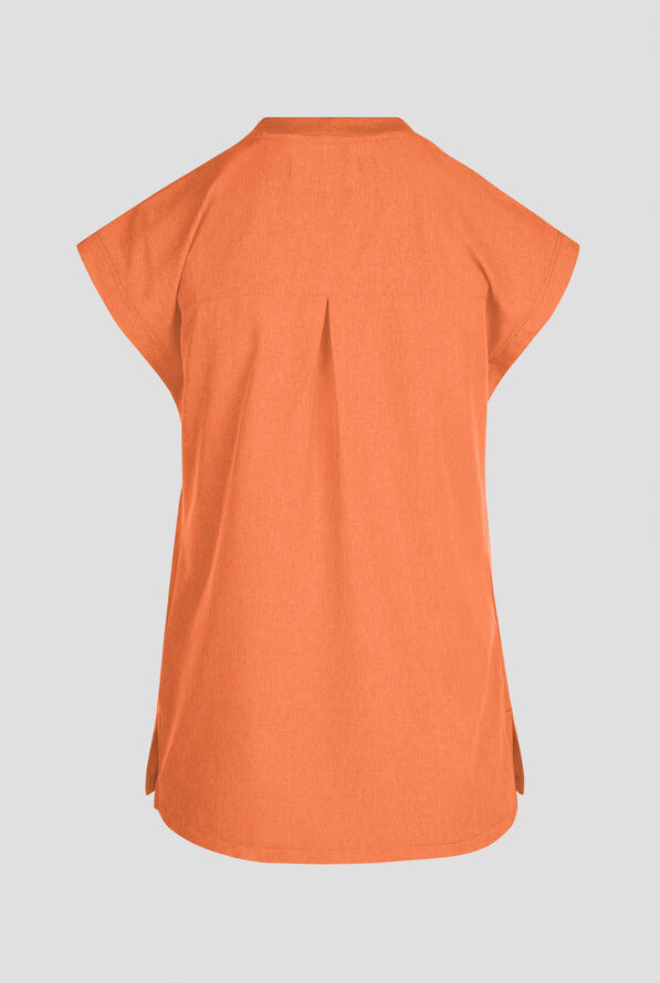 koi Basics Kenley Women's STRETCH Crew Neck Dolman Sleeve Scrub Top - Heather Apricot - 2
