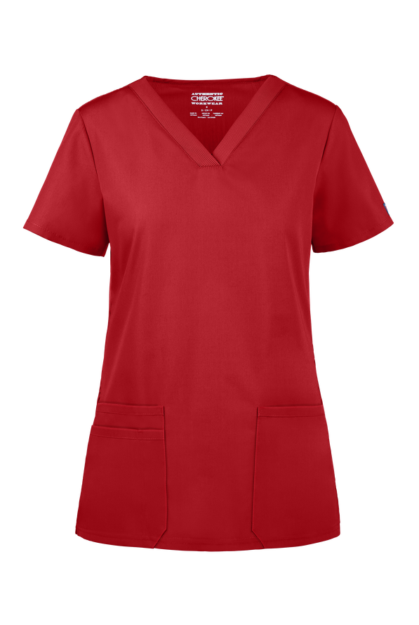 Cherokee Workwear WW645 VNeck Rib Knit Scrub Top, Fashion Scrubs