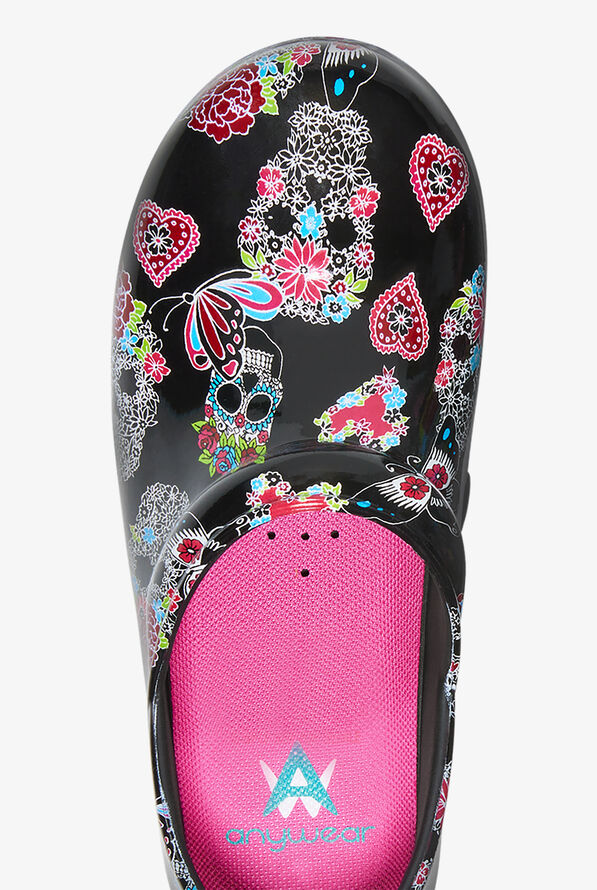 Anywear Women's SR Angel Sugar Skull Flutter Clogs - null - 2