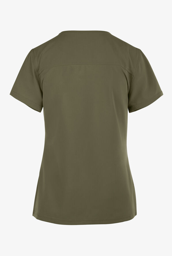 Dickies EDS NXT Women's 4-pocket V-Neck Scrub Top - Olive - 2