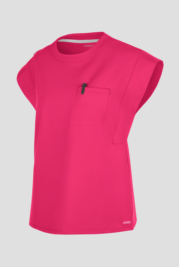 Blusa m&eacute;dica Cherokee Achieve STRETCH con cuello redondo y 1 bolsillo para mujer - Tropical Hibiscus - 2