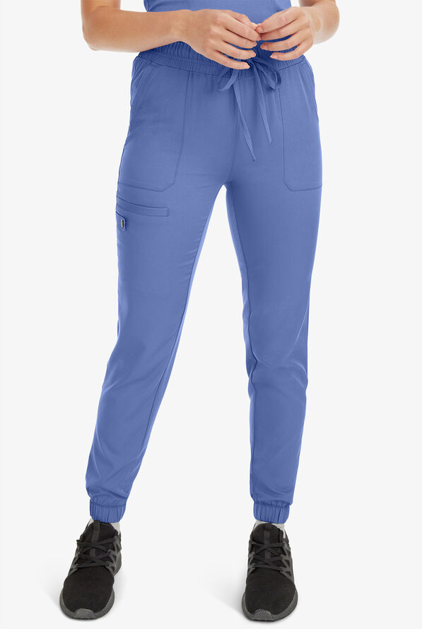 HH Works by Healing Hands Rene Women's 5-Pocket STRETCH Jogger Cargo Pants - Ceil Blue - 1