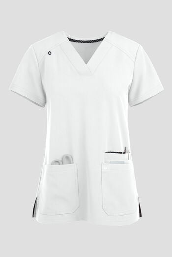 Blusa m&eacute;dica Koi Next Gen Hustle and Hear con cuello en V y 3 bolsillos para mujer