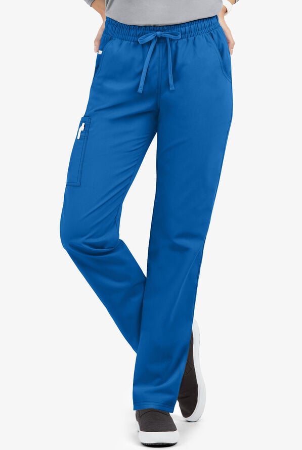 Pantalón médico Butter-Soft Core by UA™ petite con 8 bolsillos y piernas pitillo para mujer - Royal - 1