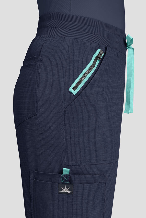 koi Solis Hettie Women's 7-Pocket STRETCH Jogger Cargo Scrub Pants - Navy - 3