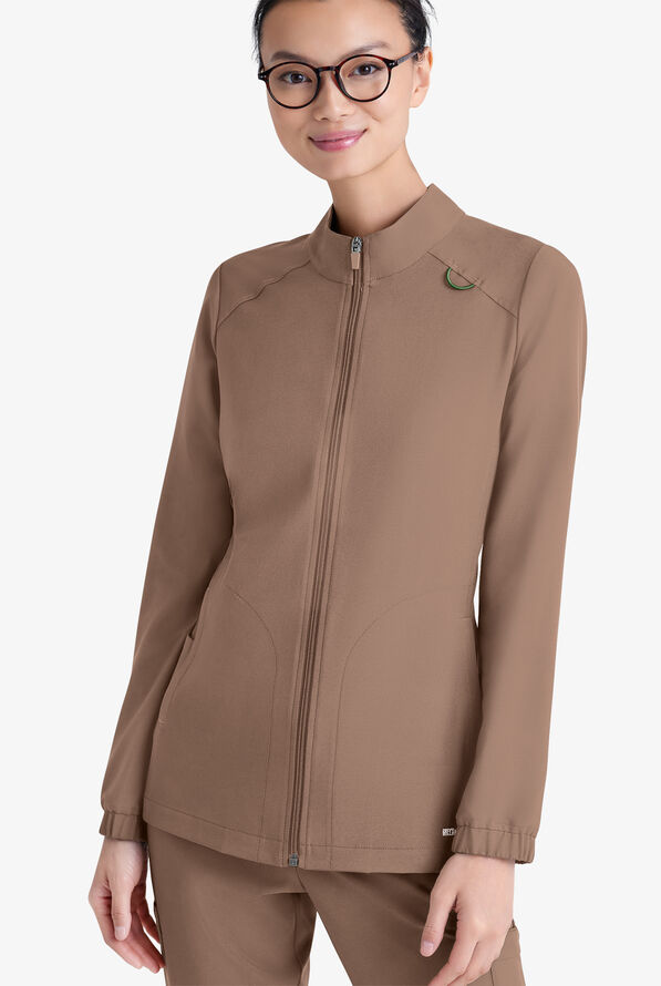 Chaqueta m&eacute;dica Grey's Anatomy by Barco Evolve Virtue STRETCH con cremallera y 3 bolsillos para mujer - Driftwood - 3