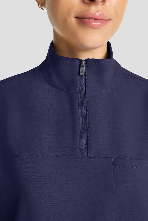Blusa m&eacute;dica Healing Hands Quest STRETCH con cuello con cremallera y 1 bolsillo para mujer - Navy - 3