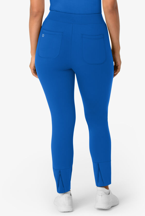 Wink Renew Knit Women's 5-Pocket STRETCH Ankle Zip Track Scrub Pants - Royal - 2