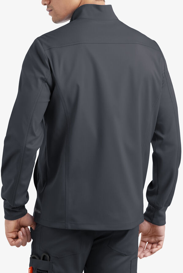 Strictly Scrubs Active STRETCH Men&rsquo;s 4-Pocket Warm-Up Scrub Jacket - Pewter - 2