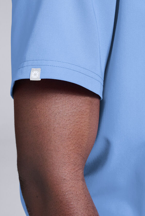 Hypothesis S-R Shift Ready Men’s 1-Pocket Tuck-In Crew Neck Scrub Top - Ceil Blue - 3