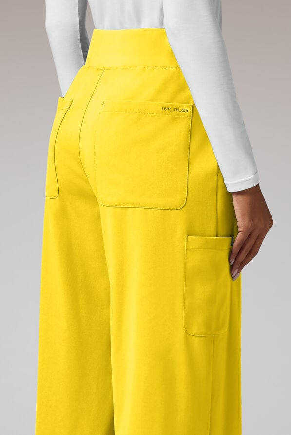 Hypothesis Y-Band Women's 6-Pocket Yoga-Style Knit Waist Wide Leg Scrub Pant - Chroma - 3