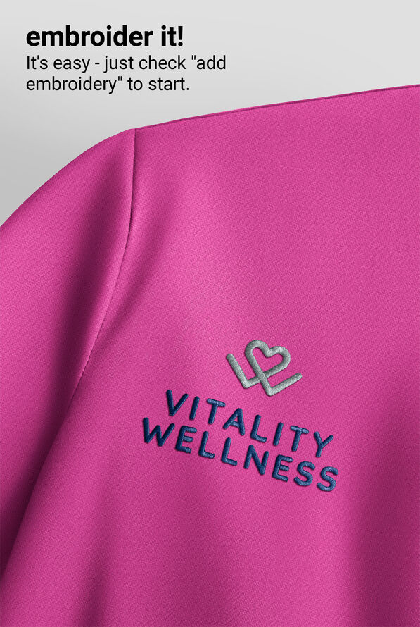 Wink Renew Women's 2-Pocket STRETCH Dolman Sleeve Shirt Collar Scrub Top - Raspberry - 4