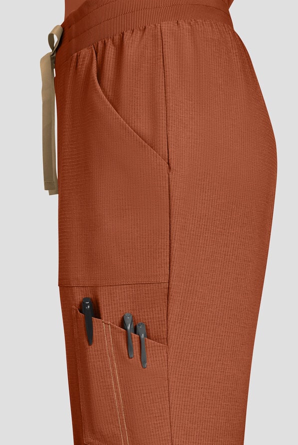 koi Solis Hettie Women's 7-Pocket STRETCH Jogger Cargo Scrub Pants - Dark Copper - 2