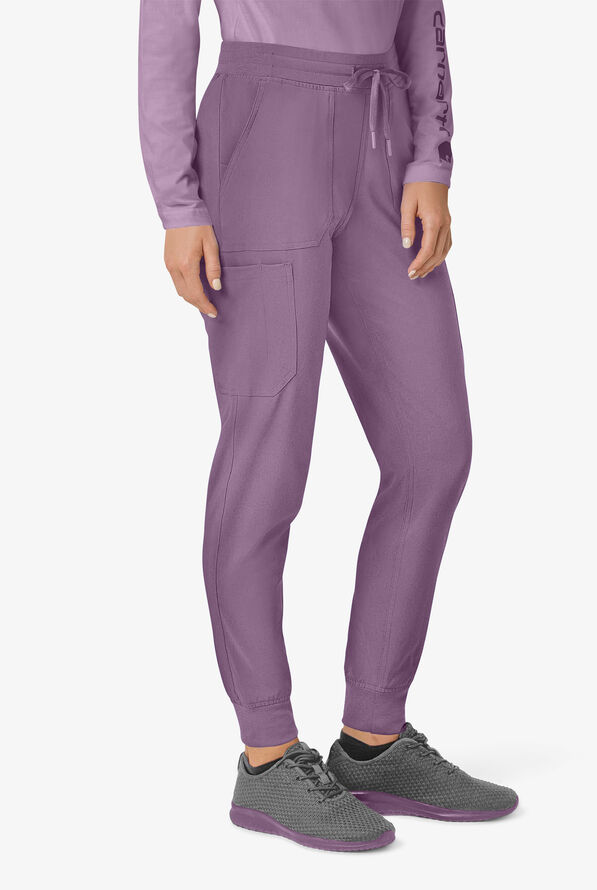 Carhartt Cross-Flex Force Women's 8-Pocket STRETCH Knit Cuff Cargo Jogger Scrub Pants - Lavender Mist - 1