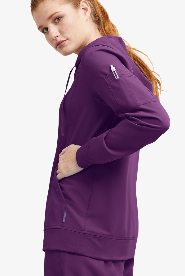 Sudadera m&eacute;dica MOVEMENT by Butter-Soft Sirius STRETCH con capucha y 4 bolsillos para mujer - Eggplant - 6