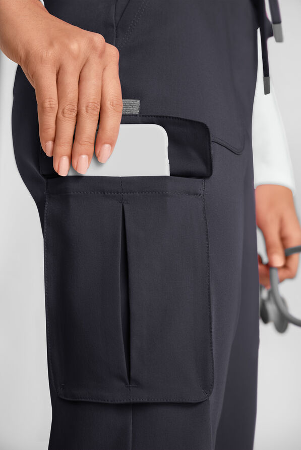 Grey's Anatomy by Barco Emerge Parker Women's 4-Pocket STRETCH Fit & Flare Scrub Pants - Steel Gray - 5