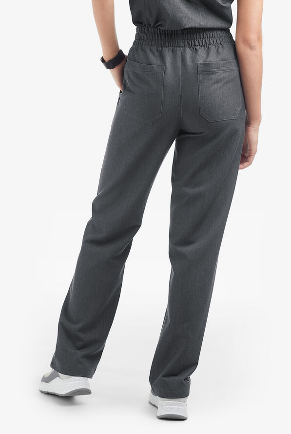 MOVEMENT by Butter-Soft Mira Women's 6-Pocket Wide Leg Scrub Pants - Charcoal Heather - 2