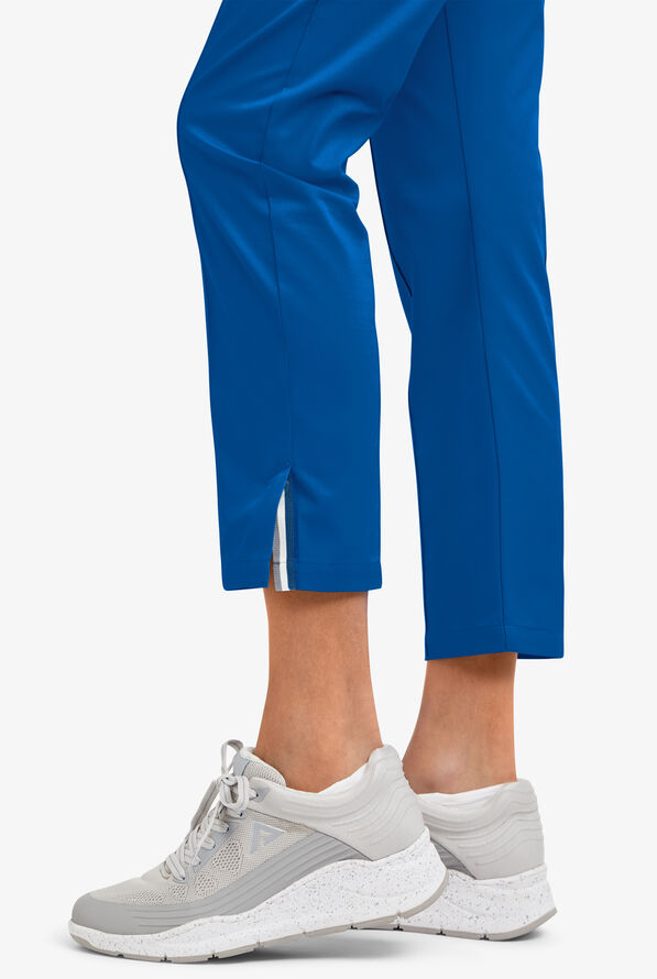 Pantalón médico UA Butter-Soft STRETCH de piernas entalladas acortadas con ribete deportivo y 6 bolsillos para mujer - Royal/Silver Melange - 6