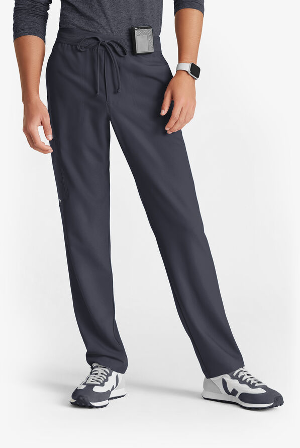 Grey's Anatomy by Barco Evolve STRETCH Highland Men's 5-Pocket Slim Leg Cargo Scrub Pants - Steel Gray - 1