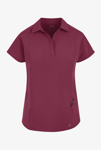 Easy STRETCH LEA Women's 3-Pocket Polo Collar Scrub Top