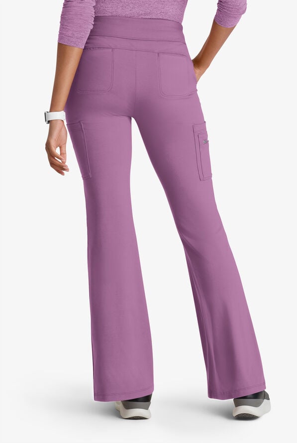 Barco One Performance Knit Sprint Women's 7-Pocket STRETCH High Waisted Fit & Flare Scrub Pant - Dusty Lavender - 2
