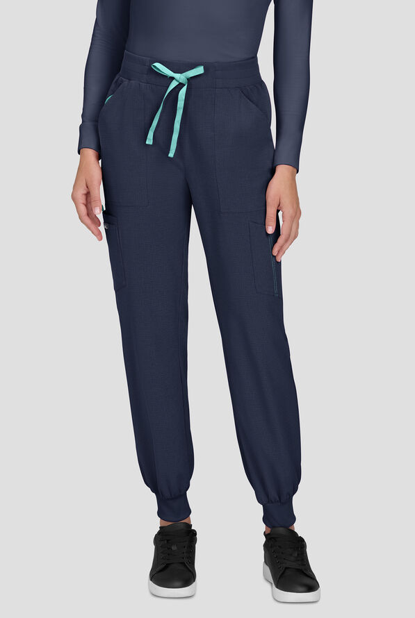 koi Solis Hettie Women's 7-Pocket STRETCH Jogger Cargo Scrub Pants - Navy - 1
