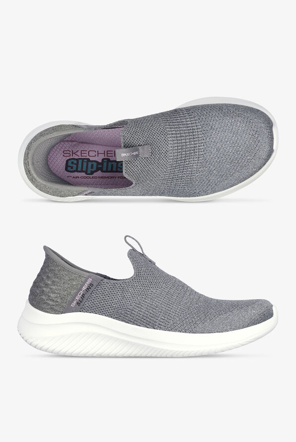 Skechers Sport Women's SLIP-INS ULTRA FLEX 3.0 Grey Athletic Nursing Shoes - null - 1