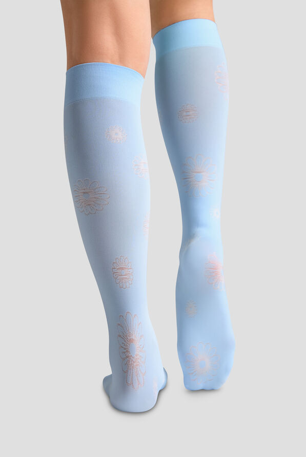 Calcetines de compresi&oacute;n UA Daisies para mujer exclusivos de UA - 11 mmHg - Aqua Splash - 3