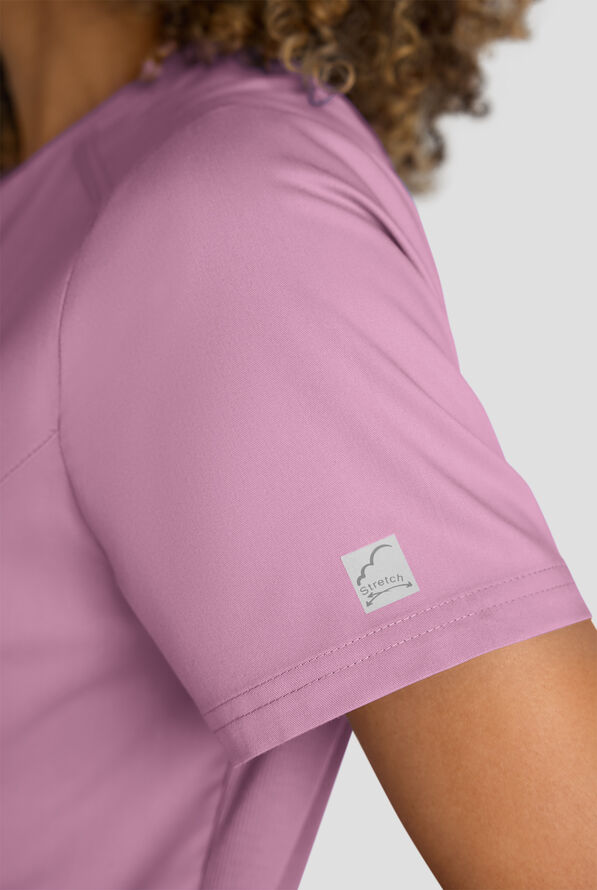 Butter-Soft STRETCH FLXTEK+ Women's 3-Pocket Crew Neck Scrub Top - Smokey Mauve - 7