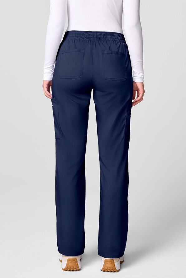 Cherokee Workwear Revolution Women's 12-Pocket STRETCH Drawstring Straight pant - Navy - 2