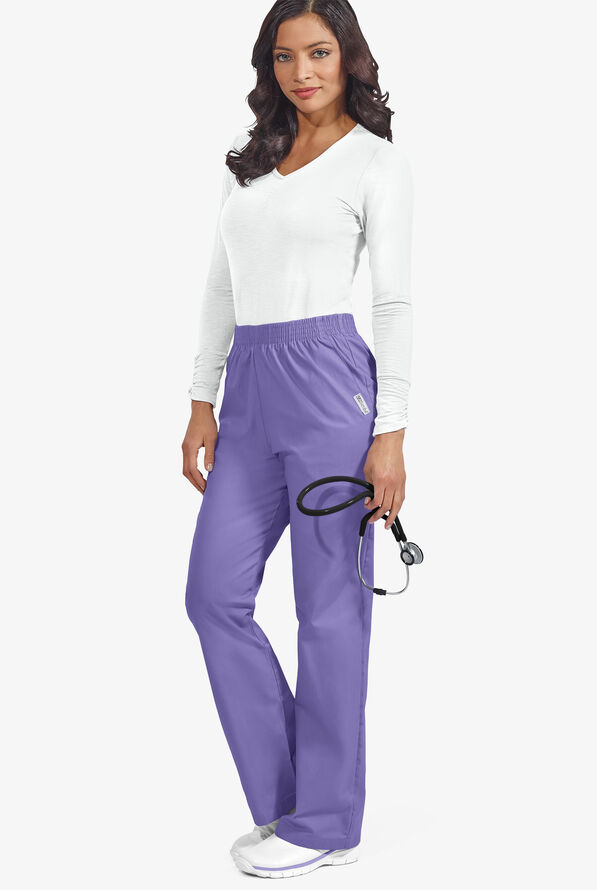 UA Best Buy Scrubs Women's 2-Pocket Elastic Waist Pants - Tall - Dark Lilac - 2