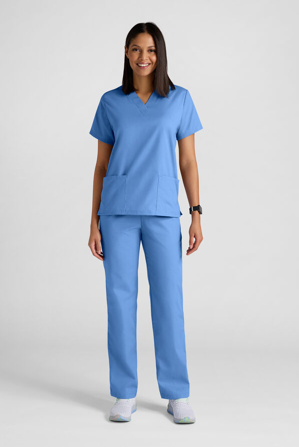 Strictly Scrubs Women's 4-Pocket Scrub Set - Ceil Blue - 2