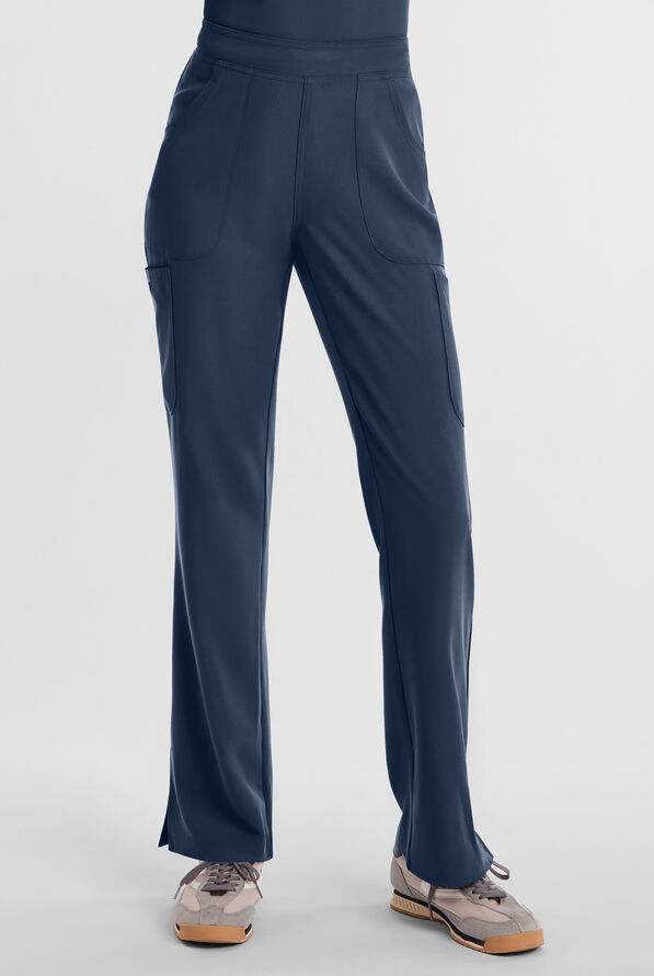 Med Couture Insight Women's 4-Pocket Flare Leg Cargo Scrub Pant - Navy - 1